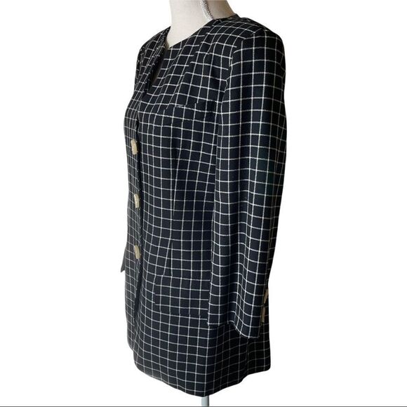 Alvin Bell New York Vintage B&W Plaid Blazer Size 10 - Picture 2 of 14